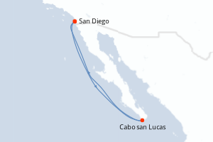 carte itinéraire croisière Amérique du Nord 5 jours au départ du port de San Diego