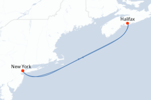 carte itinéraire croisière Amérique du Nord 4 jours au départ du port de New York