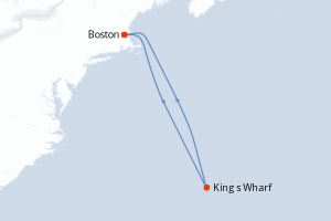 carte itinéraire croisière Amérique du Nord 7 jours au départ du port de Boston