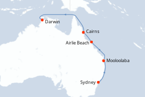 carte itinéraire croisière Australie Nouvelle Zélande 10 jours au départ du port de Sydney