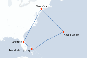 carte itinéraire croisière Amérique du Nord 9 jours au départ du port de New York