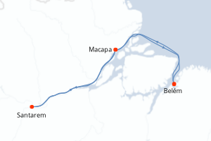 Carte de l'itinéraire de croisière Belém-Belém d'une durée de 9 jours