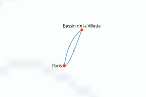 Carte de l'itinéraire de croisière Paris-Paris d'une durée de 3 jours