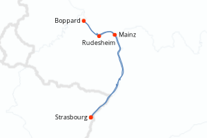 Carte de l'itinéraire de croisière Strasbourg-Strasbourg d'une durée de 3 jours
