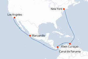 carte itinéraire croisière Amérique du Nord 15 jours au départ du port de New York