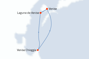carte itinéraire croisière Adriatique 4 jours au départ du port de Venise