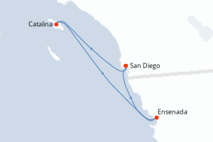 Carte de l'itinéraire de croisière San Diego-San Diego d'une durée de 4 jours