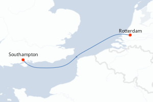 carte itinéraire croisière Europe du Nord 1 jour au départ du port de Rotterdam