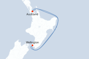 Carte de l'itinéraire de croisière Auckland-Auckland d'une durée de 4 jours