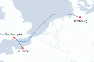 carte itinéraire croisière Europe du Nord 3 jours au départ du port de Hambourg