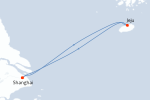carte itinéraire croisière Asie 3 jours au départ du port de Shanghai