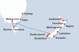 Itinéraire croisière Norwegian Cruise Line au départ de Auckland