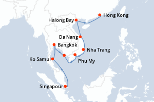 Itinéraire croisière Holland America Line au départ de Singapour