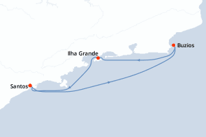 Itinéraire croisière MSC Croisières au départ de Santos