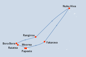 Itinéraire croisière Oceania Cruises au départ de Papeete