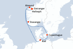 Itinéraire croisière Costa Croisières au départ de Kiel