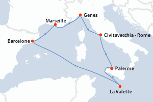 Itinéraire croisière MSC Croisières au départ de Palerme