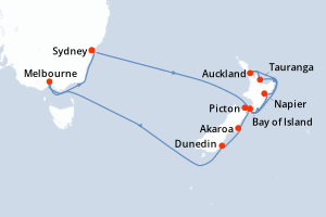 Itinéraire croisière Oceania Cruises au départ de Sydney