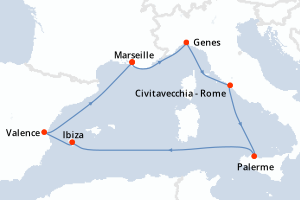 Itinéraire croisière MSC Croisières au départ de Marseille