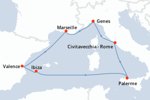 Itinéraire croisière MSC Croisières au départ de Genes