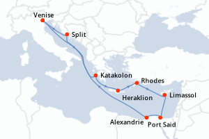 Itinéraire croisière MSC Croisières au départ de Venise