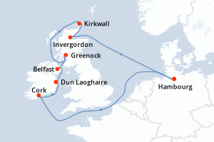 Itinéraire croisière MSC Croisières au départ de Hambourg