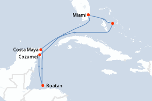 Itinéraire croisière MSC Croisières au départ de Miami