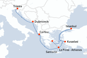 Itinéraire croisière Princess Cruises au départ de Trieste