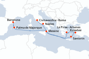 Itinéraire croisière Princess Cruises au départ de Civitavecchia - Rome