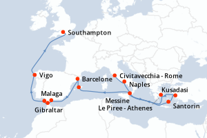 Itinéraire croisière Princess Cruises au départ de Civitavecchia - Rome