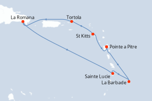 Itinéraire croisière Costa Croisières au départ de Pointe a Pitre