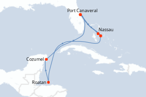 Itinéraire croisière MSC Croisières au départ de Port Canaveral