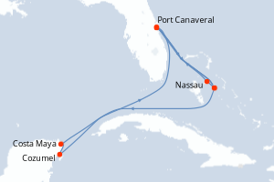 Itinéraire croisière MSC Croisières au départ de Port Canaveral