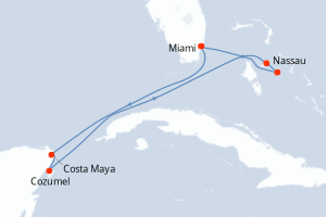 Itinéraire croisière MSC Croisières au départ de Miami