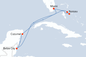 Itinéraire croisière MSC Croisières au départ de Miami