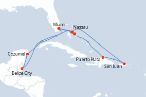 Itinéraire croisière MSC Croisières au départ de Miami