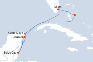 Itinéraire croisière MSC Croisières au départ de Miami