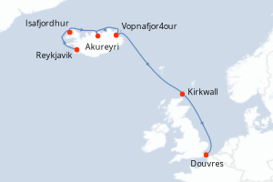 Itinéraire croisière Seabourn Cruise Line au départ de Reykjavik