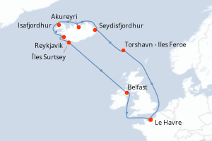 Itinéraire croisière CFC au départ de Le Havre