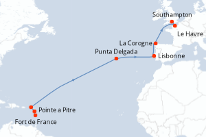 Itinéraire croisière MSC Croisières au départ de Fort de France