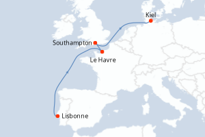 Itinéraire croisière MSC Croisières au départ de Lisbonne