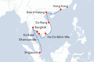 Itinéraire croisière Seabourn Cruise Line au départ de Singapour