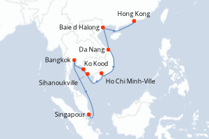 Itinéraire croisière Seabourn Cruise Line au départ de Hong Kong