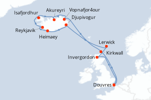 Itinéraire croisière Seabourn Cruise Line au départ de Douvres