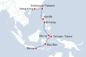 Itinéraire croisière Seabourn Cruise Line au départ de Benoa