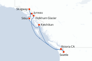 Itinéraire croisière Norwegian Cruise Line au départ de Seattle