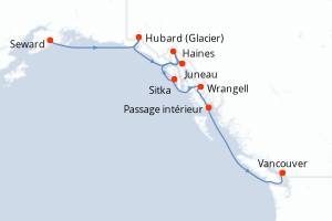 Itinéraire croisière Silversea au départ de Seward