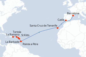 Itinéraire croisière Costa Croisières au départ de Barcelone