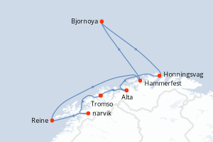 Itinéraire croisière Ponant au départ de Tromso