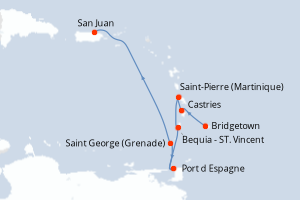 Itinéraire croisière Explora Journeys au départ de Bridgetown